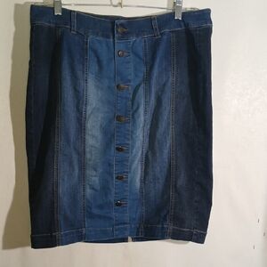 One5One Women's Blue Jean  Pencil Skirt Blue Size XL Y2K Vintage